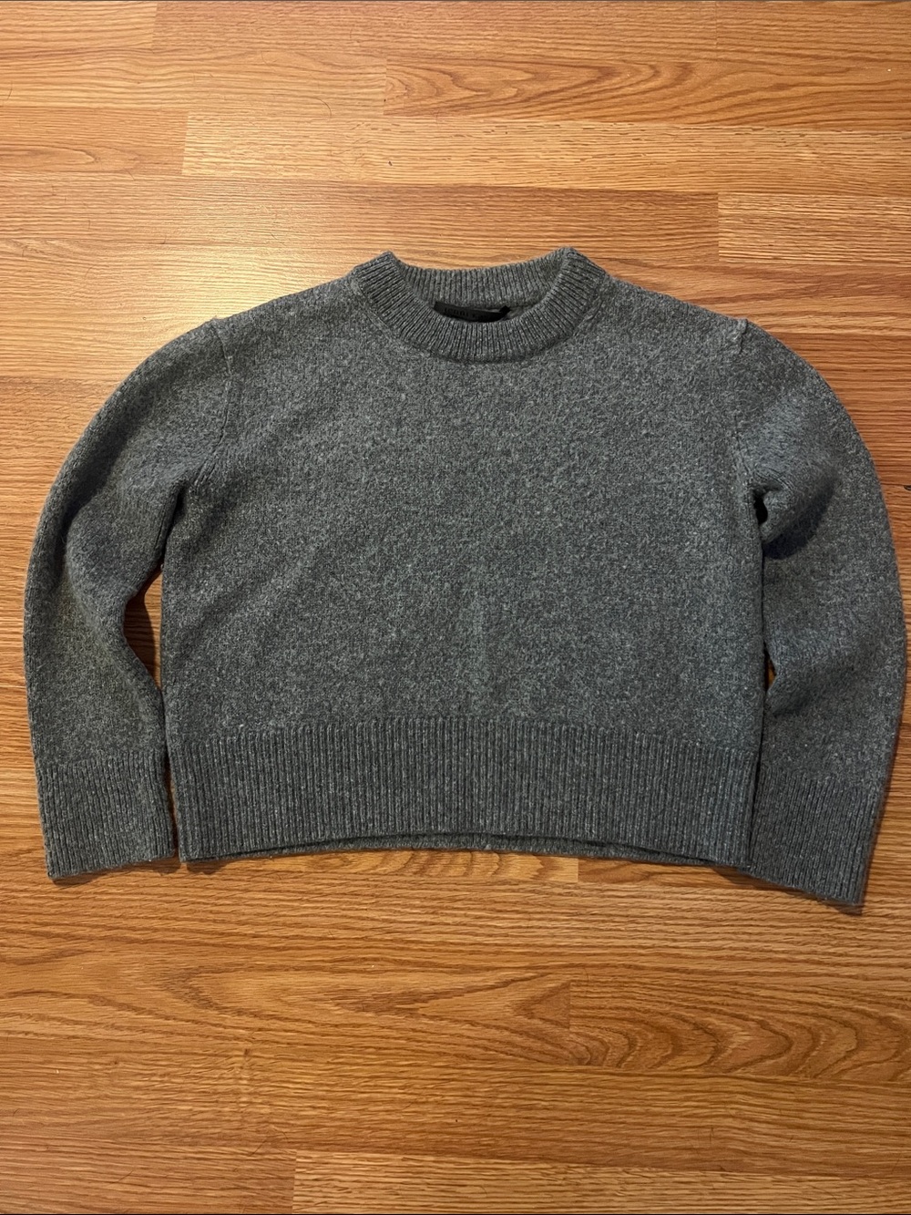 Jenni Kayne Cacoon Crewneck Merino Wool Sweater in Charcoal Gray, XS
